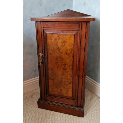 212 - Burr Mahogany Bedside Locker H:82 x W:40 x D:34cm