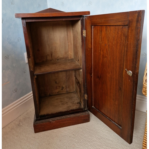 212 - Burr Mahogany Bedside Locker H:82 x W:40 x D:34cm