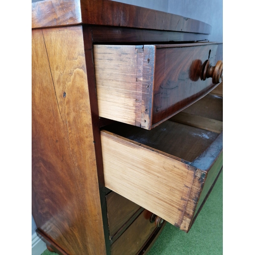 224 - Victorian Mahogany Two over Three Drawer Chest, H:102 x W:104 x d:51cm