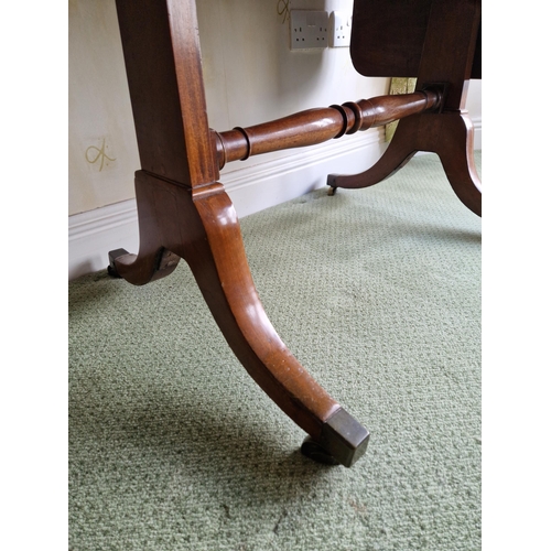 246 - Mahogany Two Drawer Sofa Table on Castors. H:73 x W:86/160 x D:60cm