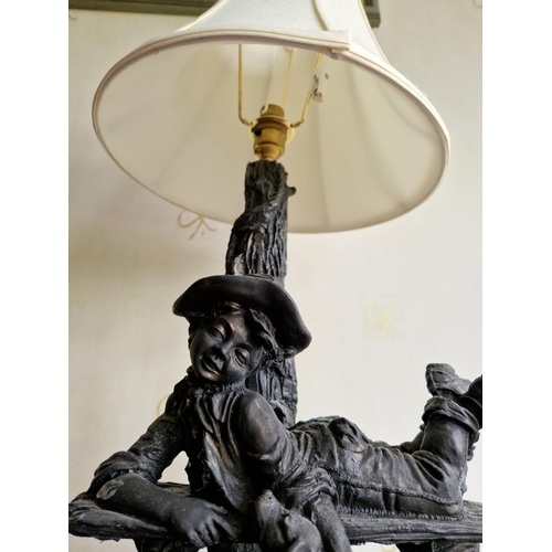 247 - Figurative Table Lamp with Shade, (Boy and Dog) H:58 x W:31cm