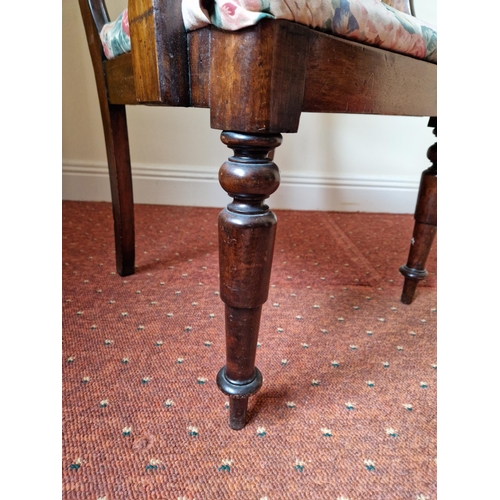 282 - Georgian Mahogany Carver Chair, H:88 x W:58 x D:56cm, Seat Height 49cm