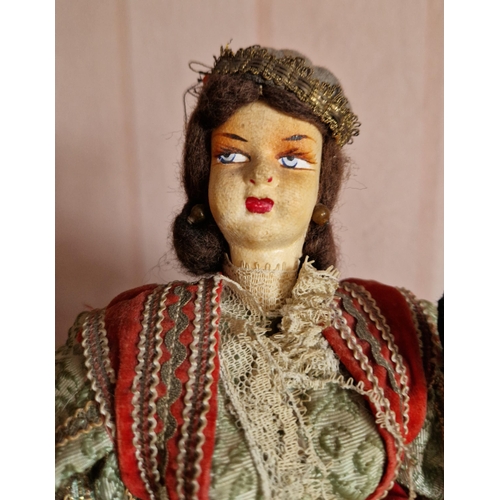 383 - Lot of Two Dolls, Heights 27cm and 34cm