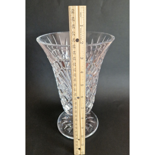 384 - Waterford Crystal Footed Vase, Height 25cm (some damage)