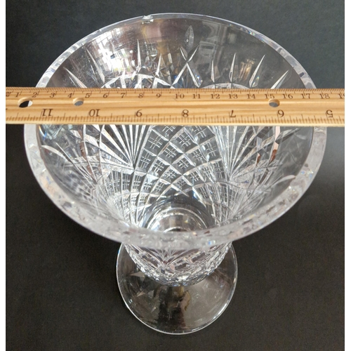 384 - Waterford Crystal Footed Vase, Height 25cm (some damage)