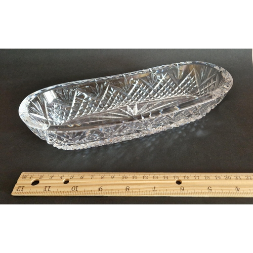 386 - Waterford Crystal Celery Dish, L:25 x W:9.5cm