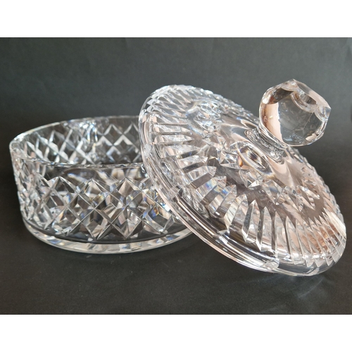 387 - Waterford Crystal Lidded Dish, H:13 x D:15.5cm