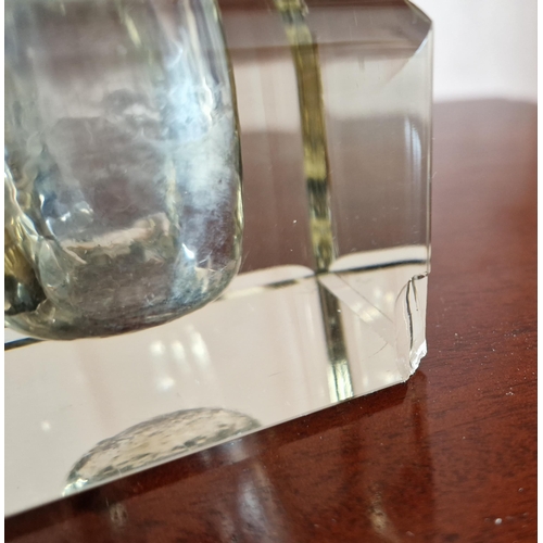 389 - Inkwell on Gilded Tray (small chip on glass container)