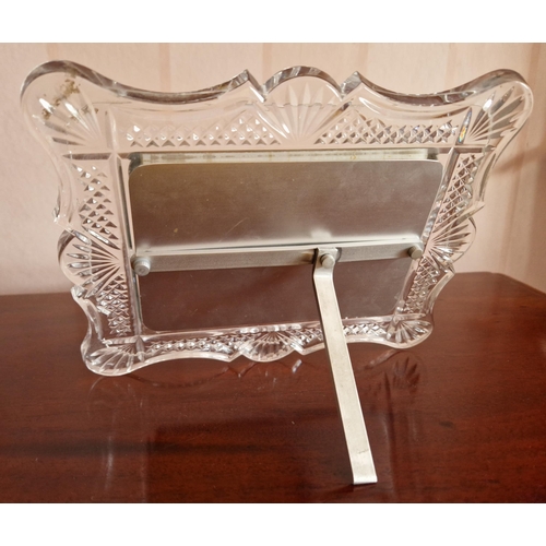 397 - Cut Glass Photo Frame, H:16 x W:20cm