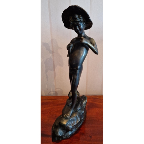 432 - Bronze Figure, Height 38cm x Depth18cm