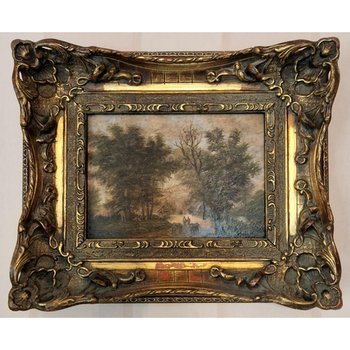 436 - Pair of Gilt Framed Oil on Boards 27cm wide x 23cm high