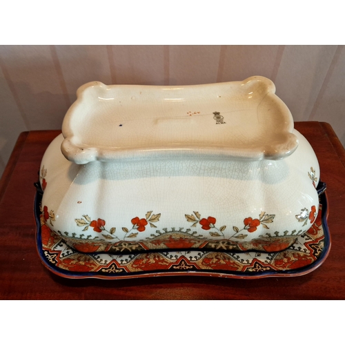 453 - Royal Doulton Alma Patter Tureen and plate, H:34 x W:25 x D:23cm