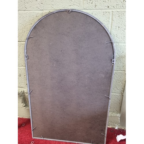 686 - Arched Wall Mirror in Metal Frame, H:110 x W:65cm