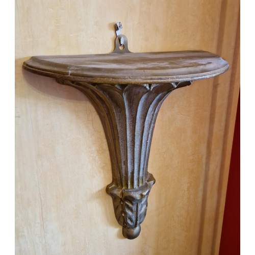 38 - Wall Sconce Shelf (Resin and Wood) , H:34cm x W:29cm x D:15cm