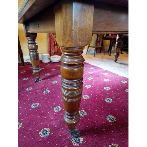42 - Edwardian Extending Mahogany Dining Table with Glass Top - fully extended 180cm long x 120cm wide. (... 