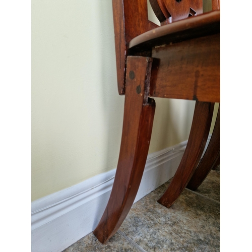 5 - Pair of Victorian Mahogany Shield Back Hall Chairs , H:100 x W:45 x D:54cm, Seat Height 44cm