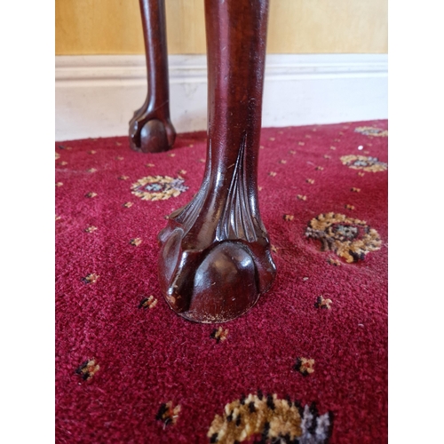 7 - Solid Mahogany Carved Hall Table with Fruit Basket Detail and Ball and Claw Feet, H:77 x W:94 x D:42... 