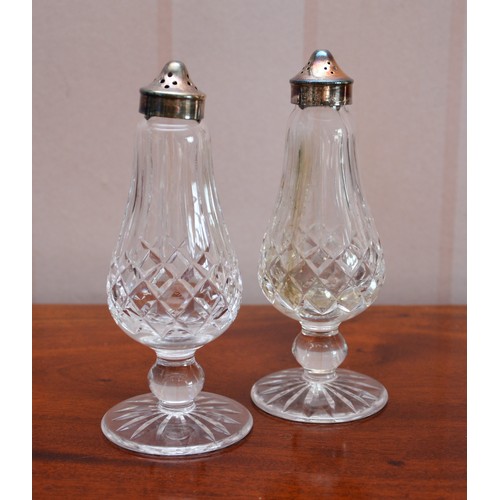 349 - Set of Waterford Crystal Salt and Pepper Shakers, Height 15cm