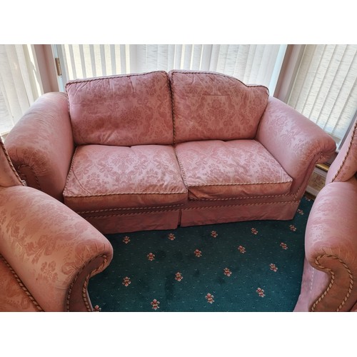 426 - Three Piece Suite  Sofa - (Length 204 x Depth 102cm) Armchair (Length 104 x Depth 90cm)