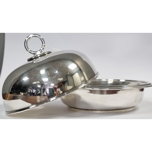 490 - Joseph Rodgers & Sons Sheffield Large EP Butter Dish, Height 15 x Diameter 19cm