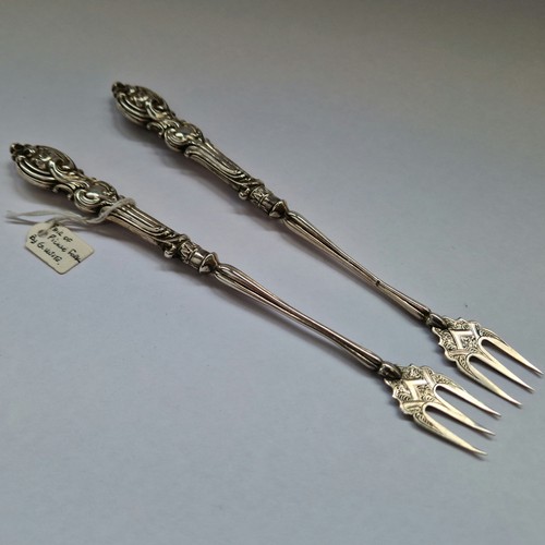 498 - Pair of Pickle Forks, G. Unite Birmingham, circa 1890. Total Combined Weight 33g