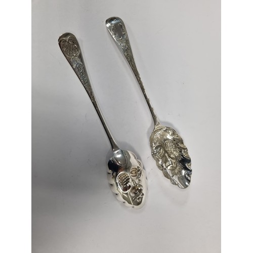 497 - Embossed EP  Salad Spoons Marked BB