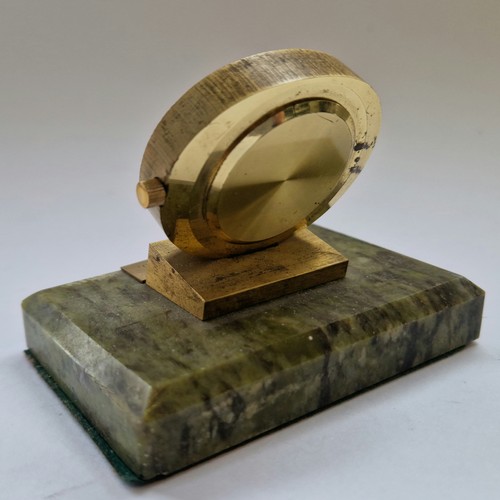 505 - Small Clock on Connemara Marble Base, H:6cm x W:8cm