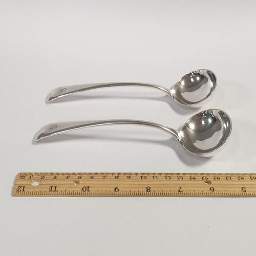 501 - Pair of Silver Plated Sauce Ladles (stamped H Ld A)