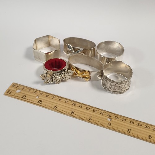 513 - Six Napkin Rings to include One Birmingham Silver Napkin Ring Weighing 24g