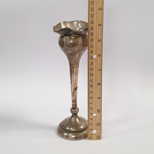 516 - Silver Bud Vase by Joseph Gloster Ltd. Birmingham, 1918, weighing 169g (Height 20.5cm) and two piece... 