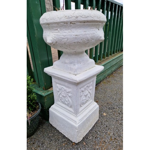 536 - Two Garden Planters on Pedestals, overall H:83 x D:42cm & H:92 x D:36cm