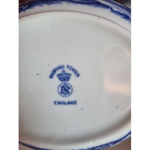 124 - Four Blue & White Dishes, Largest 28cm/11