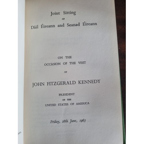 461 - Bound Book of the 1963 Houses of the Oireachtas Joint Sitting for the Visit of President John F. Ken... 