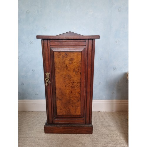 212 - Burr Mahogany Bedside Locker H:82 x W:40 x D:34cm