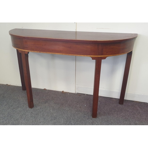 5 - Edwardian Mahogany Inlaid Hall Table, H:72 x W:122 x D:40cm