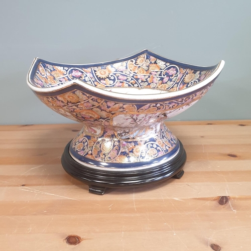 11 - Large Oriental Decorative Bowl on Stand, H:22 x W:35 x D:35cm