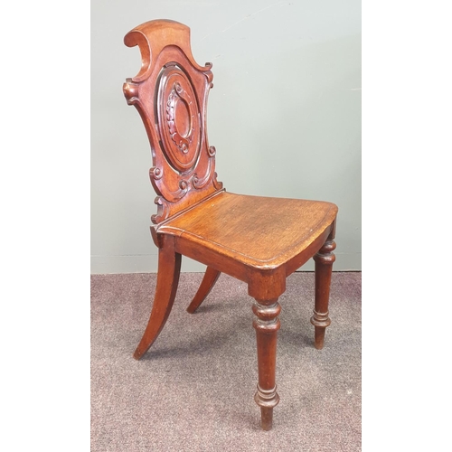 14 - Victorian Mahogany Hall Chair