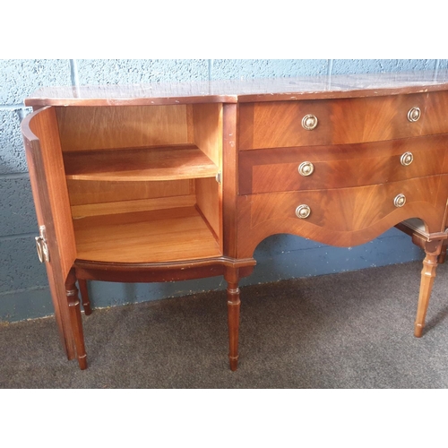 29 - Regency Style Mahogany Two Door, Three Drawer Sideboard with serpentine Top H:87 x W:170 x D:55cm