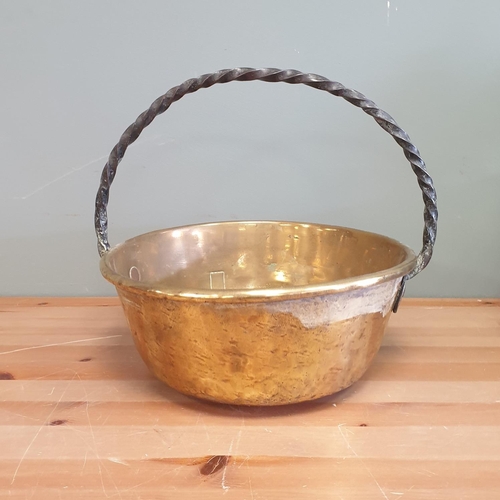 37 - Brass Jam Pan, H:30 x D:35cm