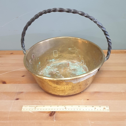 37 - Brass Jam Pan, H:30 x D:35cm