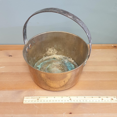 39 - Brass Jam Pan, H:26 x D:23cm