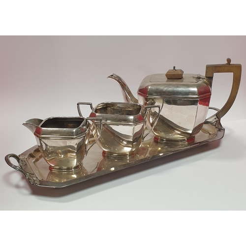 43 - 3 Piece EPNS Tea Set and Tray