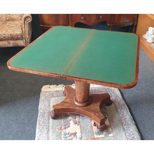 48 - Mahogany Fold Over Card Table, H:72 x W:92 x D:45/90cm