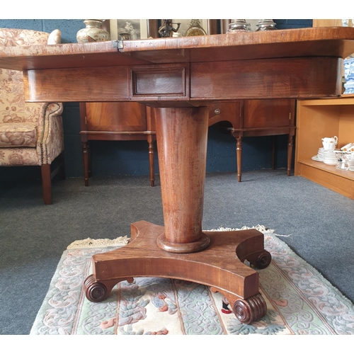 48 - Mahogany Fold Over Card Table, H:72 x W:92 x D:45/90cm