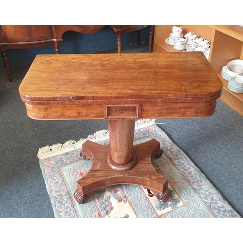 48 - Mahogany Fold Over Card Table, H:72 x W:92 x D:45/90cm