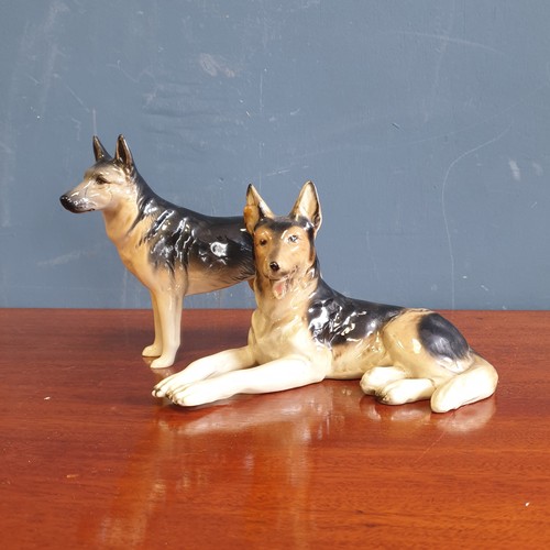 36 - Beswick Dog ornament and Porcelain Dog Ornament, height 14cm