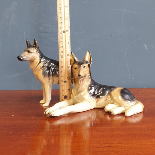 36 - Beswick Dog ornament and Porcelain Dog Ornament, height 14cm