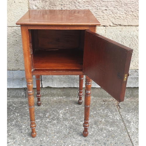 66 - Mahogany One Door Side Cabinet, H:77 x W:41 x D:41