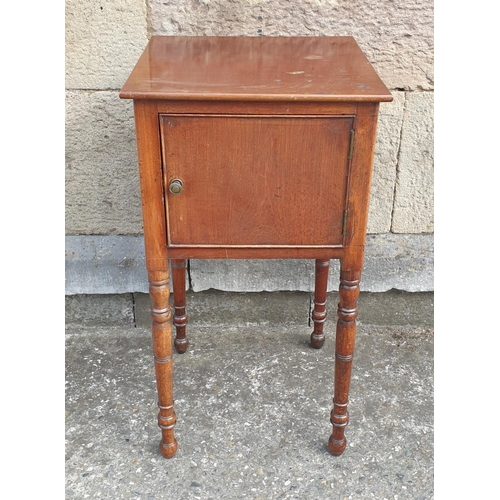 66 - Mahogany One Door Side Cabinet, H:77 x W:41 x D:41