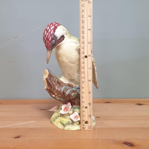 109 - Tall Beswick Porcelain Woodpecker Ornament, Height 23cm